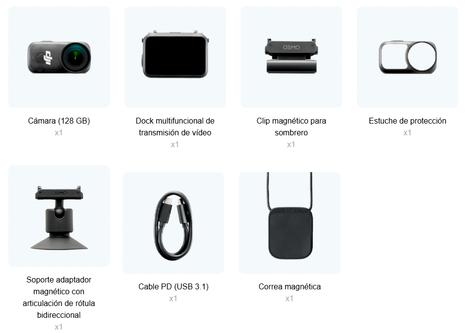 Contenido de la DJI Osmo Nano 128 GB