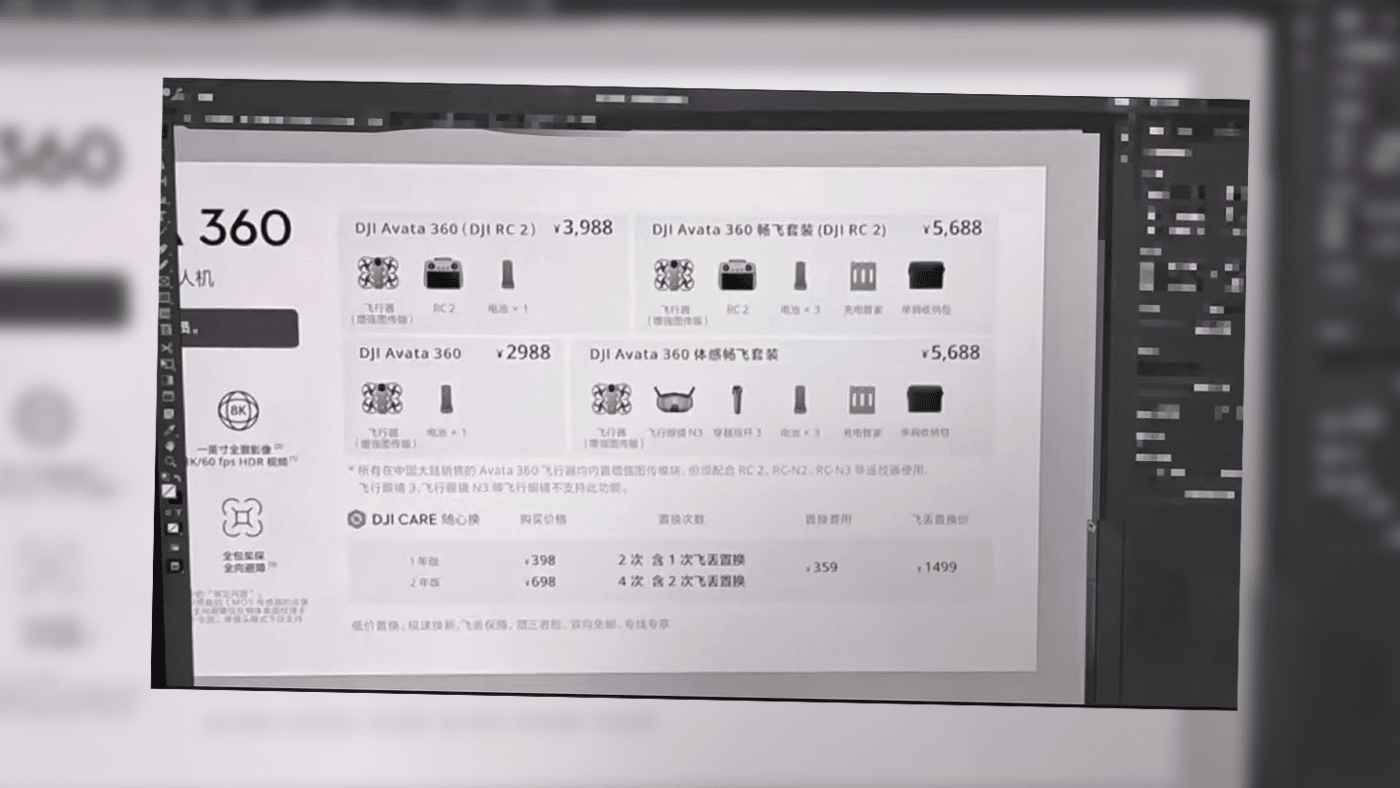 DJI Avata 360 filtración oficial dron 360