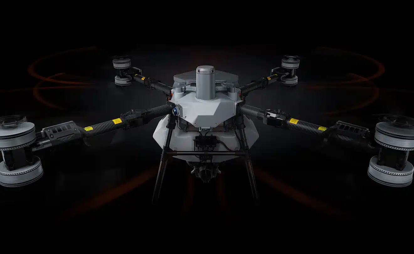 Vista frontal del DJI AGRAS T100